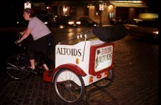 Photo: Pedicab advertising Altoids.