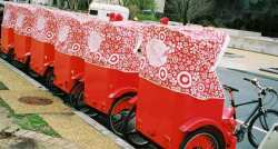 Photo: Pedicabs advertising Target stores in Washington DC.